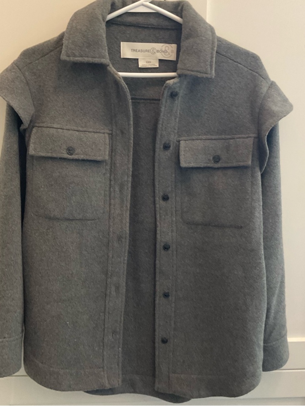Treasure & Bond Charcoal Gray Shacket